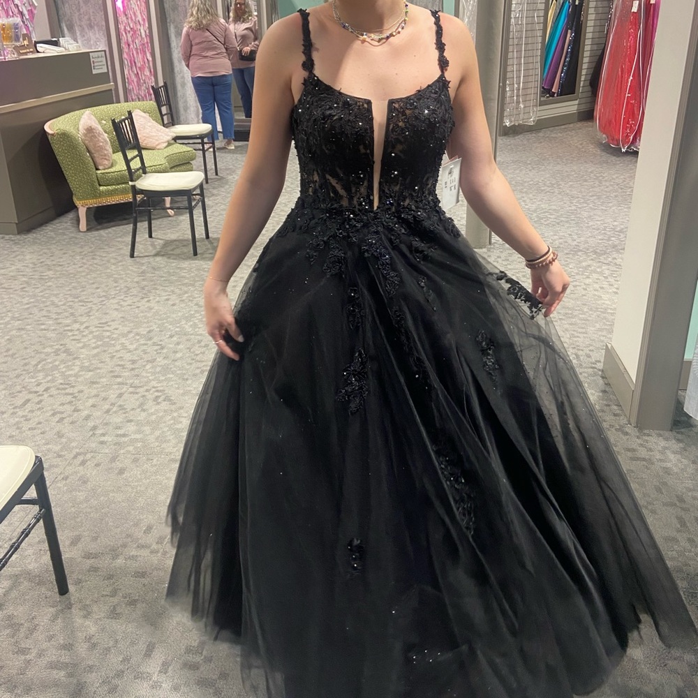 MoriLee made by Madeline Gardner style #48005 Beaded Lace Ball Gown Prom dress